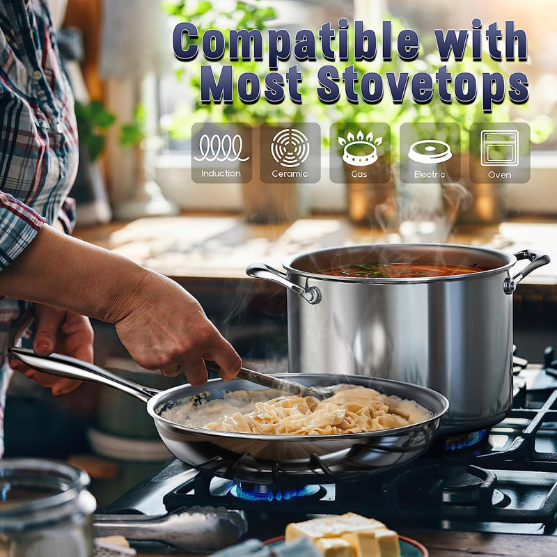 Cooks Standard Multi-Ply Full Clad Stainless Steel Saucepan with Lid