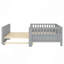 Lit plateforme avec garde-corps, structure de lit en bois massif, peut être converti en lit plateforme double-672192513-672192542