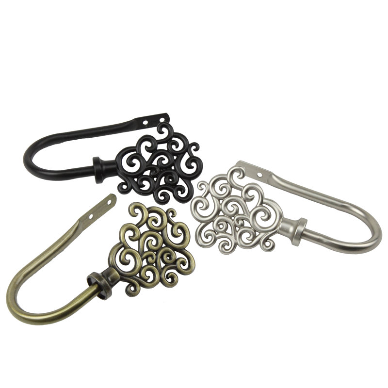 Reinaldo Steel Curtain Holdback, Black