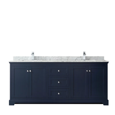 Avery 80'' Double Bathroom Vanity with Stone Top