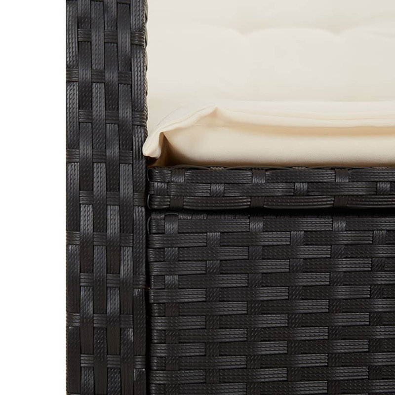 Ensemble bistro avec coussins Edwinn, H 29,1 po x l 31,5 po x P 31,5 po, Crème / rotin noir, 4