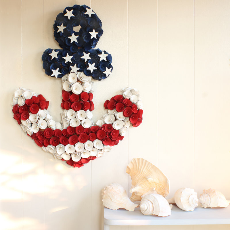 Décoration ancre rouge, blanche et bleue 20 po The Holiday Aisle®