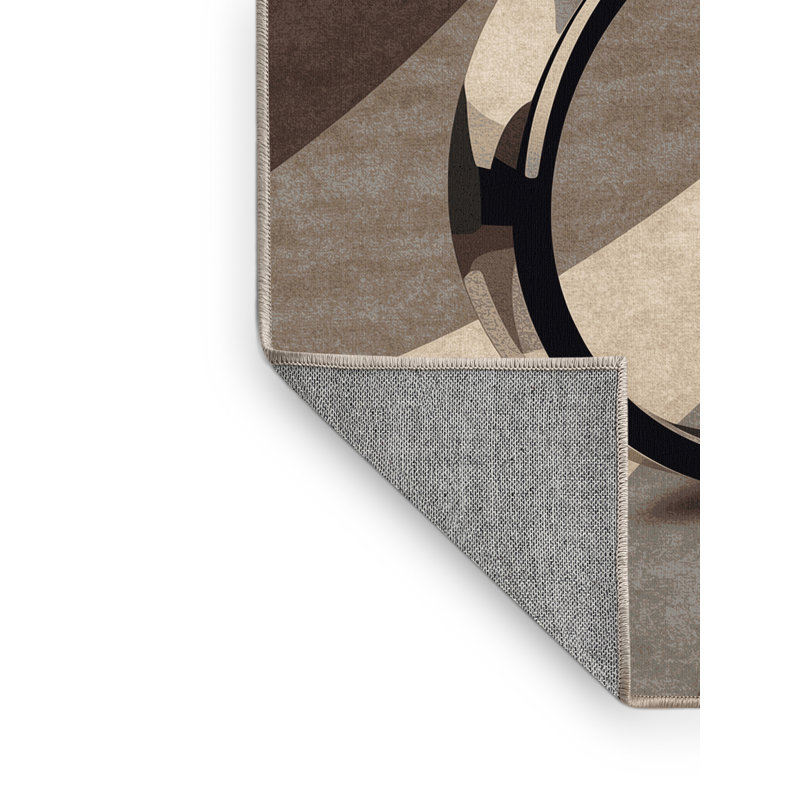 Tapis chic et luxueux lavable à la machine brun Brentwood, 8 x 12