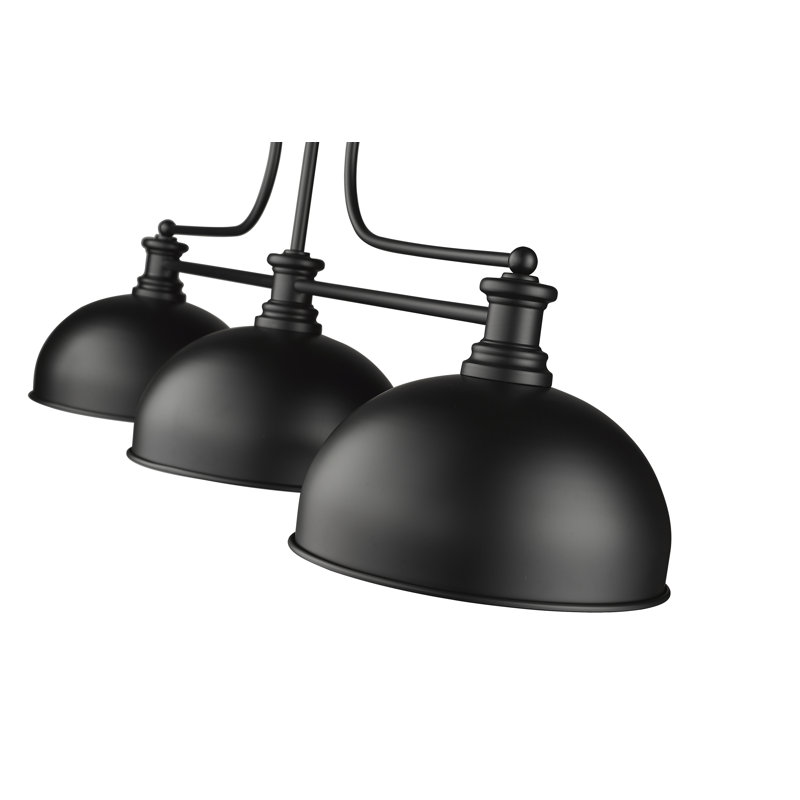 Lustre linéaire moderne à 3 lumières Eraste, Noir mat