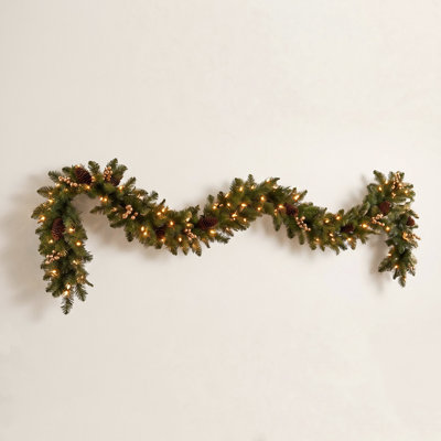 108" Pre-Lit Gold Pine Christmas Garland