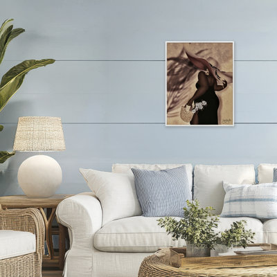 Stylish Woman with Sun Hat Framed Giclee, design by Sierra Siler