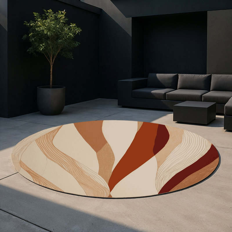 Tapis intérieur et extérieur Celestial Path, Rond 5 pi
