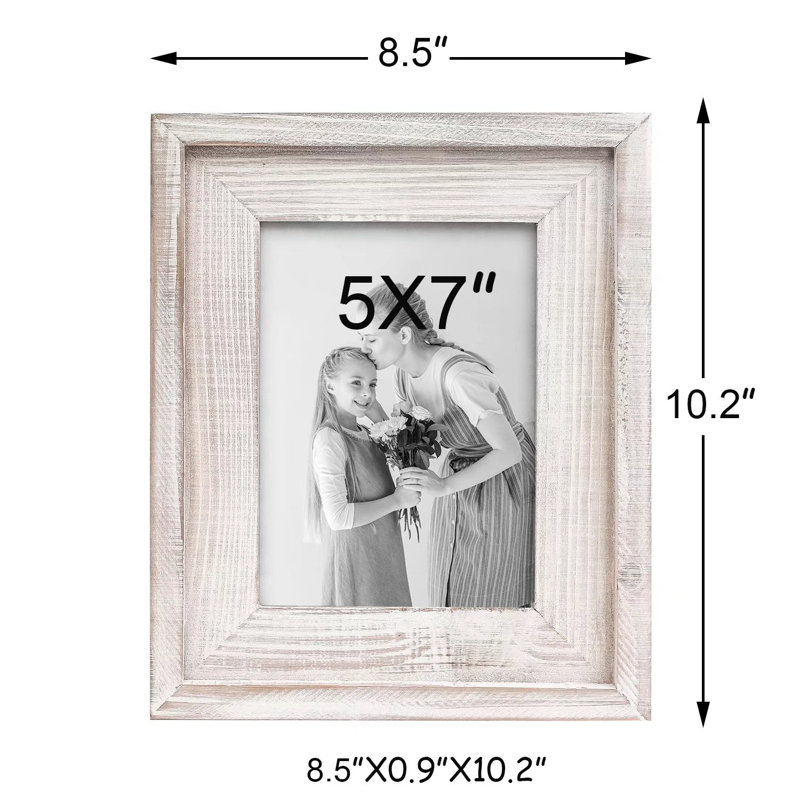 Akaden Picture Frame, Distressed White