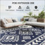 Tapis d'extérieur imperméable réversible 9 pi x 18 pi Outsunny avec sac de transport, patchwork losange noir pour camping et jardin-134762045