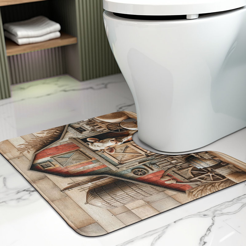 Tapis de salle de bain en U rustique brun foncé 20 po Rustic