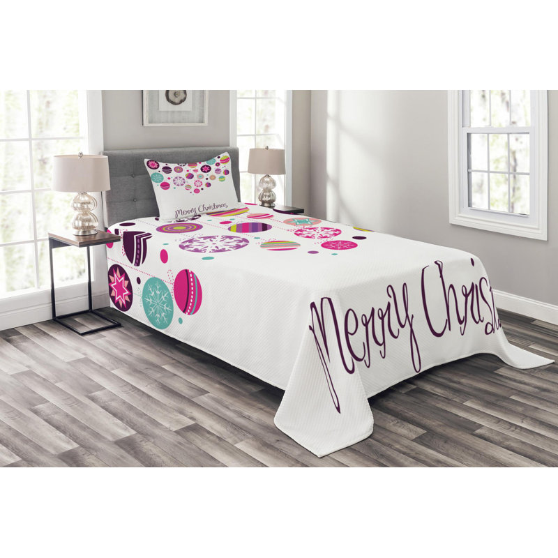 Modern & Contemporary Polyester Coverlet, Twin Coverlet + 1 Sham