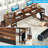 78 Inch Two-Person Desk With Stylish X-Legs, Extra Long Workstation For Dual Use And Industrial Design, Rustic Brown