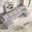 Canapé modulaire à rembourrage symétrique 7 pièces 161,3 po avec repose-pieds, collection Corduroy-99482468