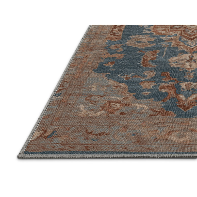 Machine Washable Gray Area Rug, Rectangle 3' x 5'