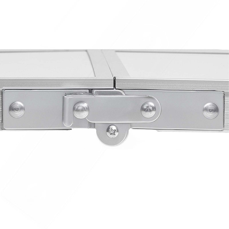 Table de camping pliante 2 pieds, Blanc / argenté
