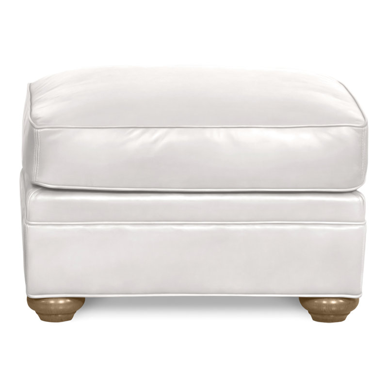 Repose-pieds American Bungalow, Hampton, Cuir véritable Regent Chalk