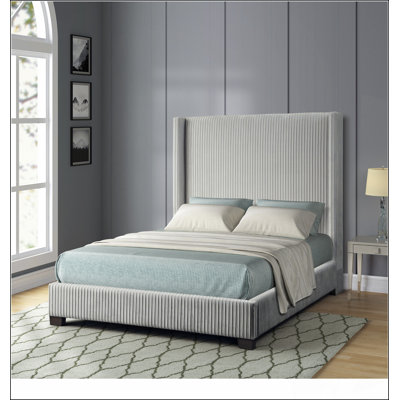 Grand lit tapissier Robuste et durable, moderne et simple, matériaux écologiques, facile à installer dans une boîte gris clair