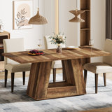 63" Dining Table For 4 With Sturdy Base