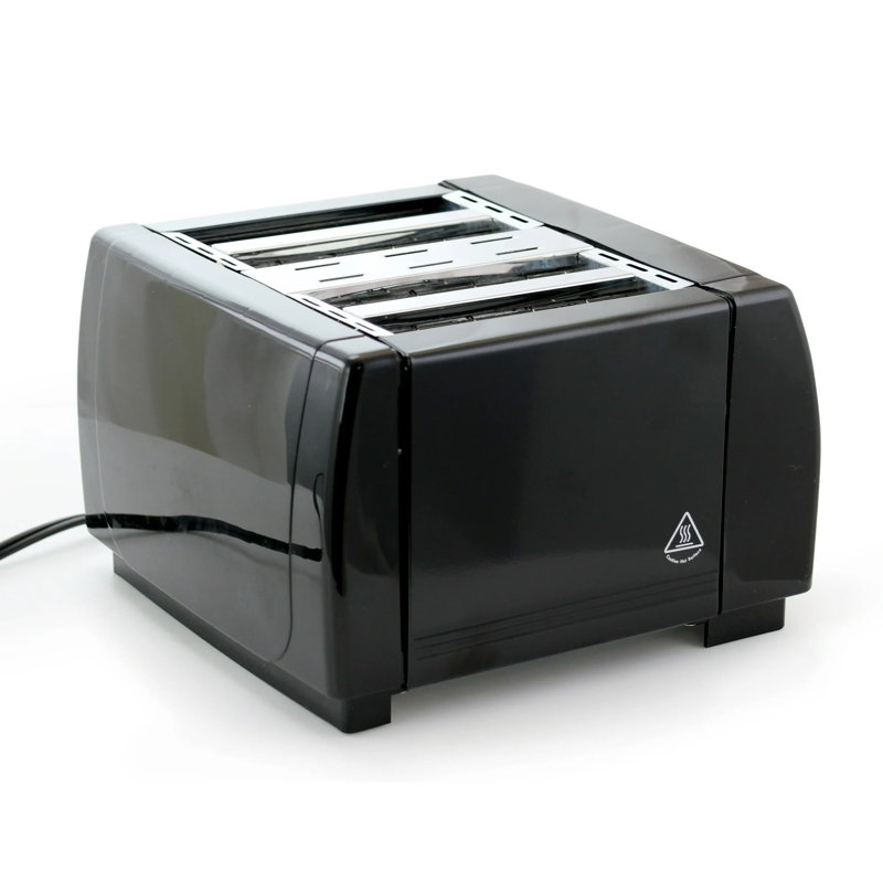 Better Chef 4-slice Dual Control Toaster – Black, Adjustable Browning & Toast Settings