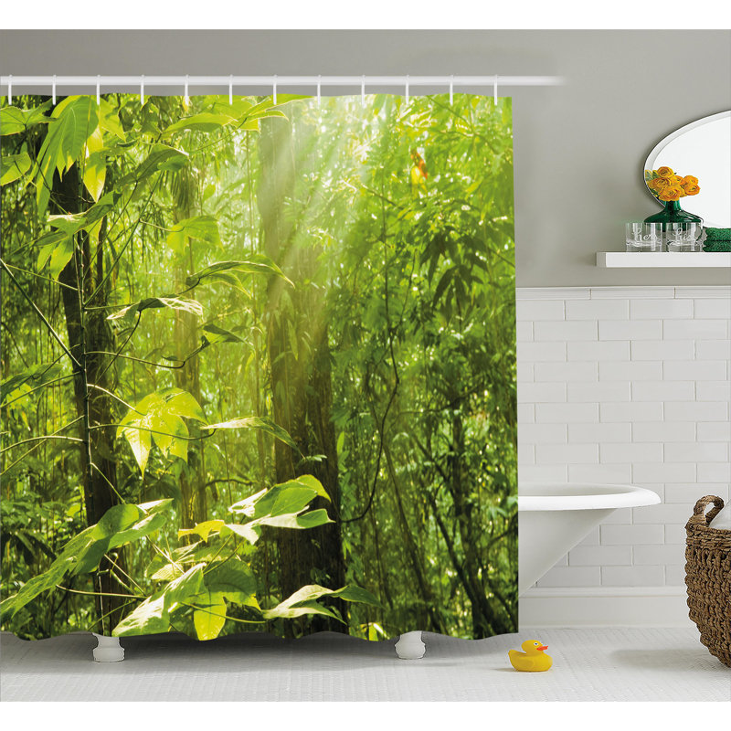 Shower Curtain with Hooks Included, 75" H x 69" W
