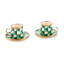 Emerald Check Espresso Cup And Saucer Set