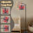  Arc Floor Lamp Nautical Ship Wheel Flag Striped Tall Modern Standing Lamp LED Adjustable Linen Lampshade 3 Color Temperatures