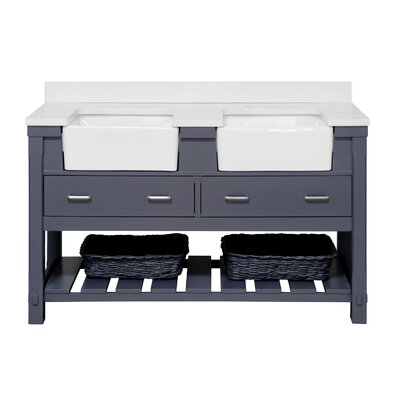 Hitton 60"" Double Bathroom Vanity Set -  Laurel Foundry Modern Farmhouse®, 089D8BCD155041AF9091E0E5CA9F15E8