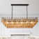 Lohan 4-Tier Dimmable Rectangle Kitchen Island Glass Chandelier Ceiling Pendant Lights(Bulbs Included)