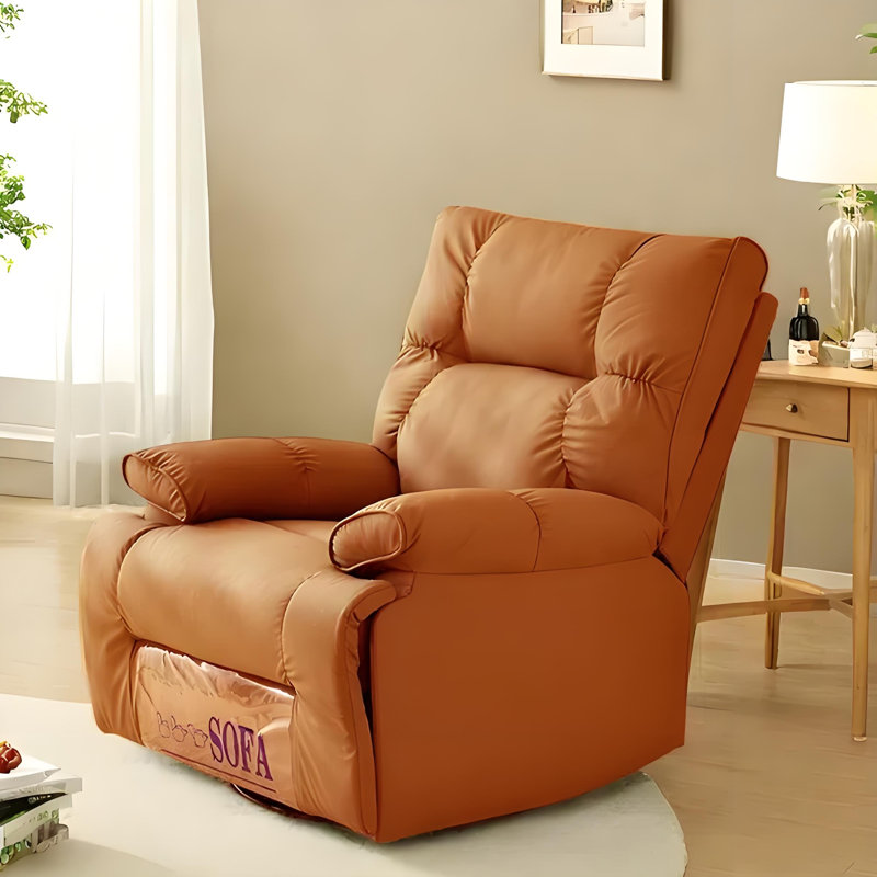 Simple fashion lazy rotation leisure sofa recliner, Orange