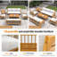 Ensemble de conversation d'extérieur 3 pièces en bois d'acacia avec coussins Dayo