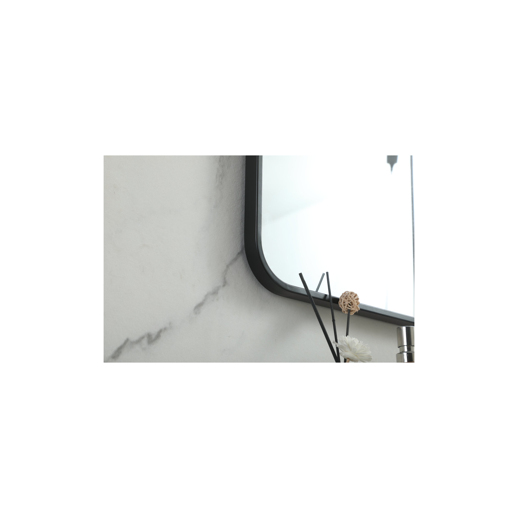 Metal Square Wall Mirror, Black, 48"  x 48" 