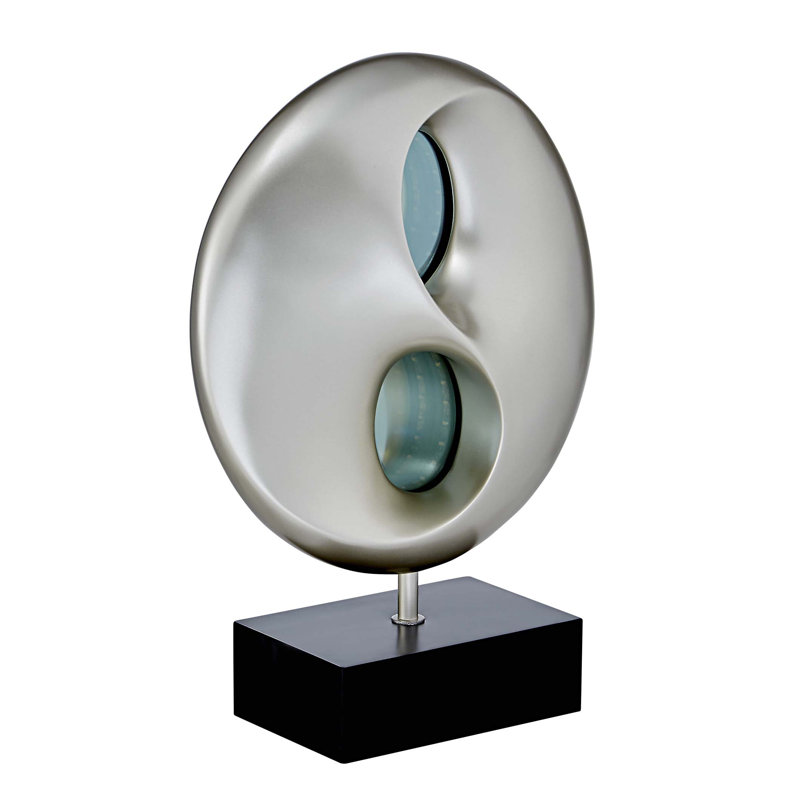 Lampe de table à conception moderne avec lumières DEL et miroir infini noir