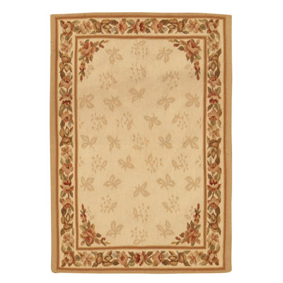 High-Quality Hand-Knotted Ivory Area Rug