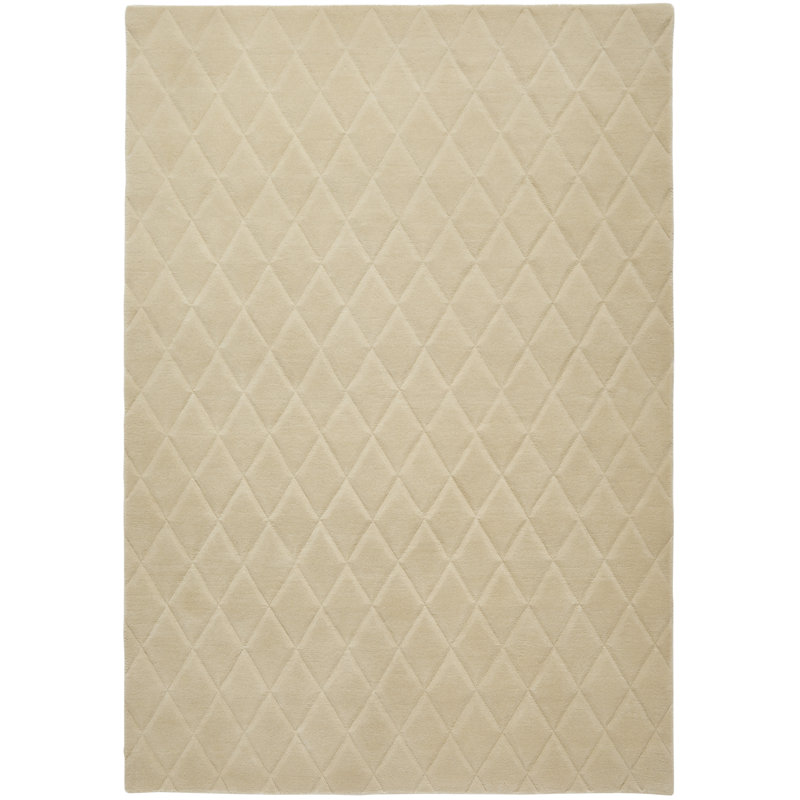 Geometric Shapes Wool Hand Tufted Area Rug, Beige, Rectangle 350 x 450 cm