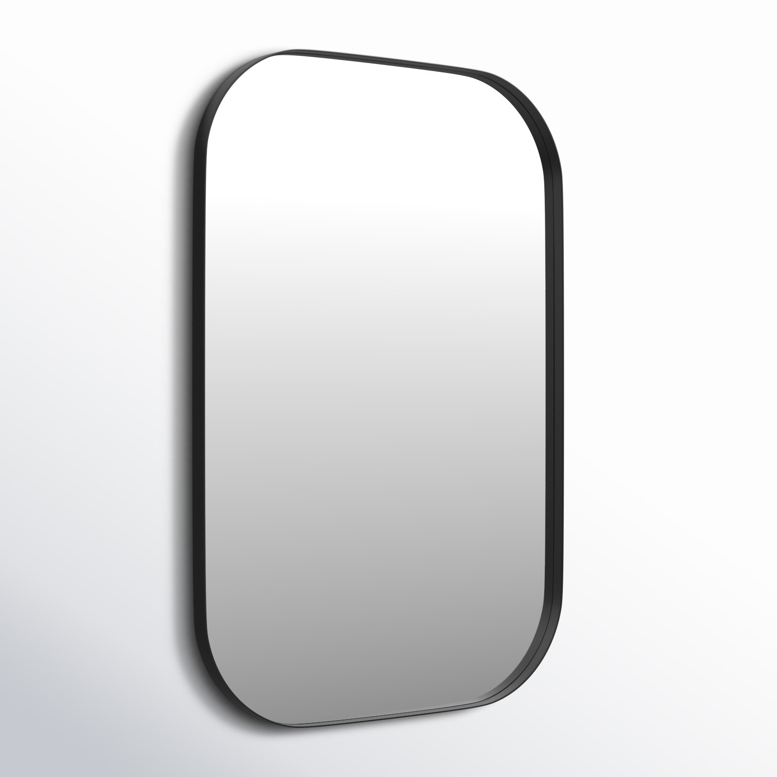 Slade Metal Flat Mirror, 30" x 20", Black