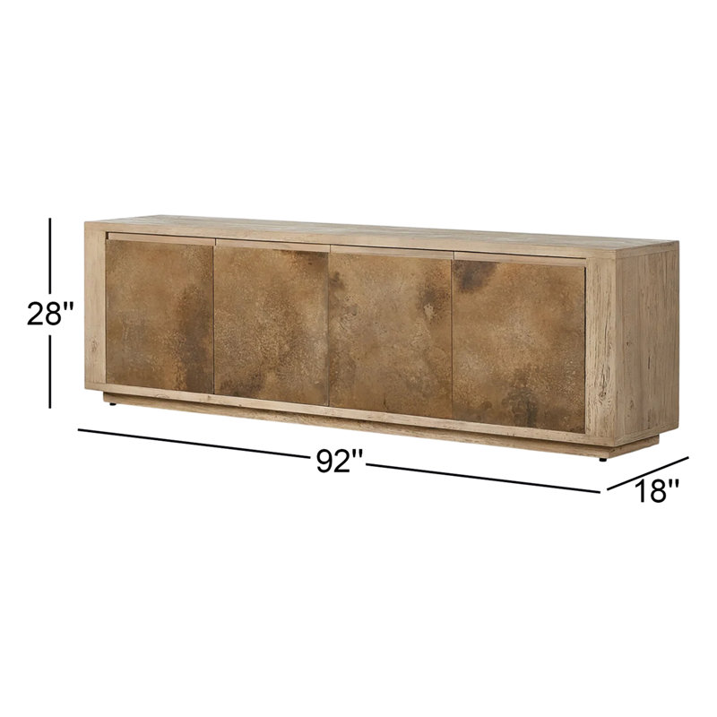 REDONDO Media Console, Bleached Alder