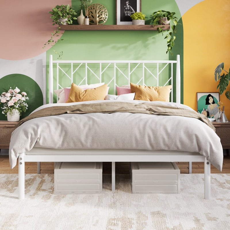Nancarrow Metal Slat Bed, Full/Double, White
