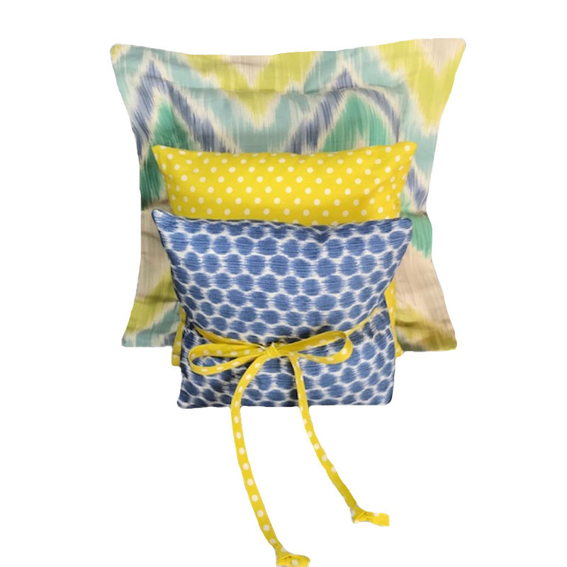 Zebra Romp Ikat and Polka Dots Cotton Throw Pillow