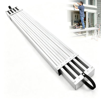 Telescoping Work Platform, 8-13 ft, 440 lb Capacity, Non-Slip Scaffold Board