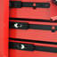 Rouge et noir, 7 tiroirs, chariot à outils à roulettes, roues, toit en acier inoxydable, garage, entrepôt, mécanisme de verrouillage universel, poignée à tirer d'un côté, glissières de tiroir à roulement multifonctionnelles, tiroir, réparation