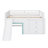 Low Loft Bed With Slide,Three Storage Drawers And Two Doors-517136391