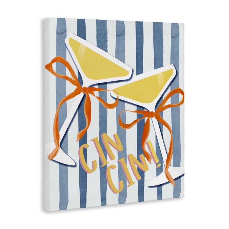 «Cheers Drinks on Stripes», conception par Lucille Price, H 20 po x l 16 po