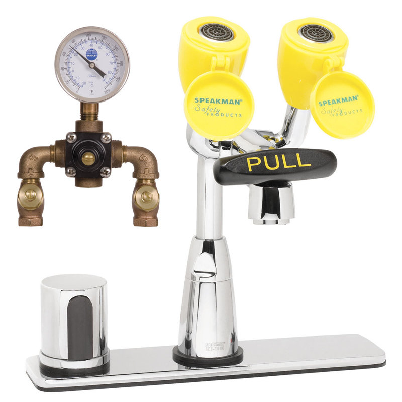 EyeSaver Speakman Eye Wash Station, With Thermostatic Mixing Valve