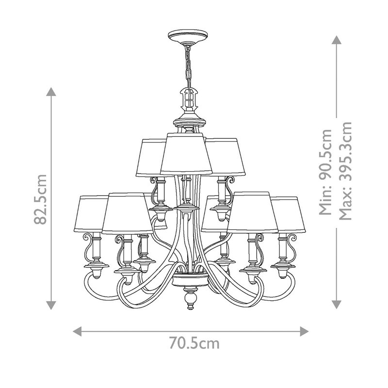 Klatt 9 - Light Shaded Chandelier