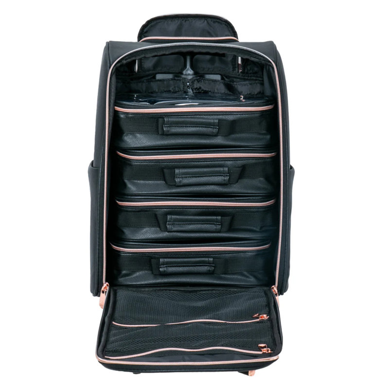 Slayssentials Luxe Travel Makeup Organizer Case with Zip Closure and Carry Handle, Cosmetic Travel Bag