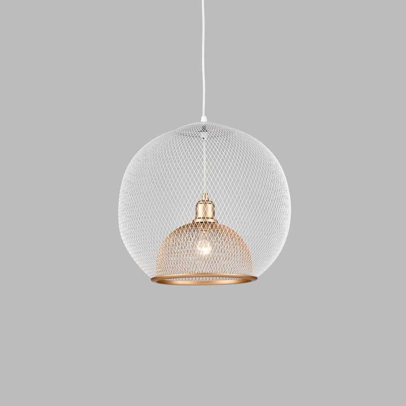 Gibraltar 12-in 1 Light Pendant, White, 11.5" H x 12" W x 12" D