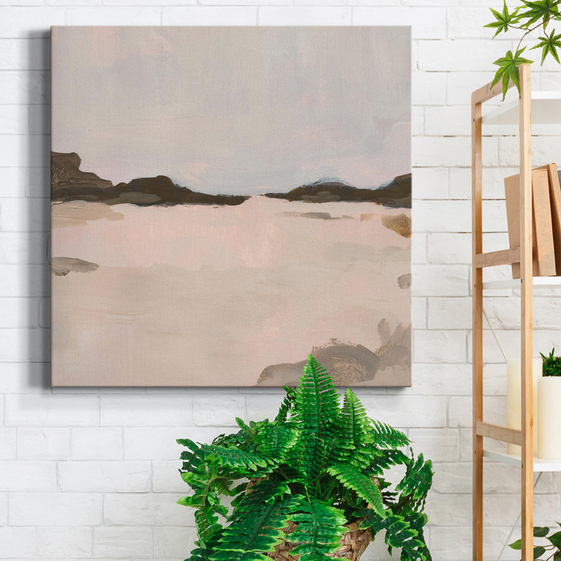 Toile encadrée Misty Horizon Line I-Premium - prête à être accrochée, H 40 po x l 40 po x P 1 po, Toile tendue, Pas de tapis