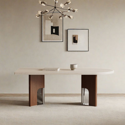 French-Style Semi-Circle Marble Dining Table
