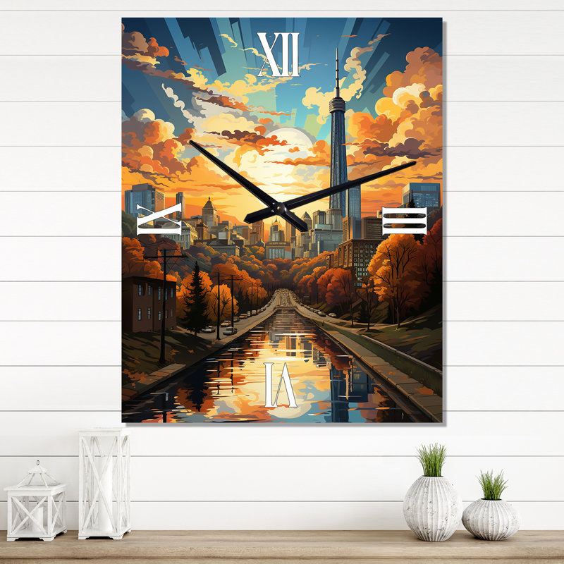 Aluminium Analogue Wall Clock, 28" H x 12" W x 1" D