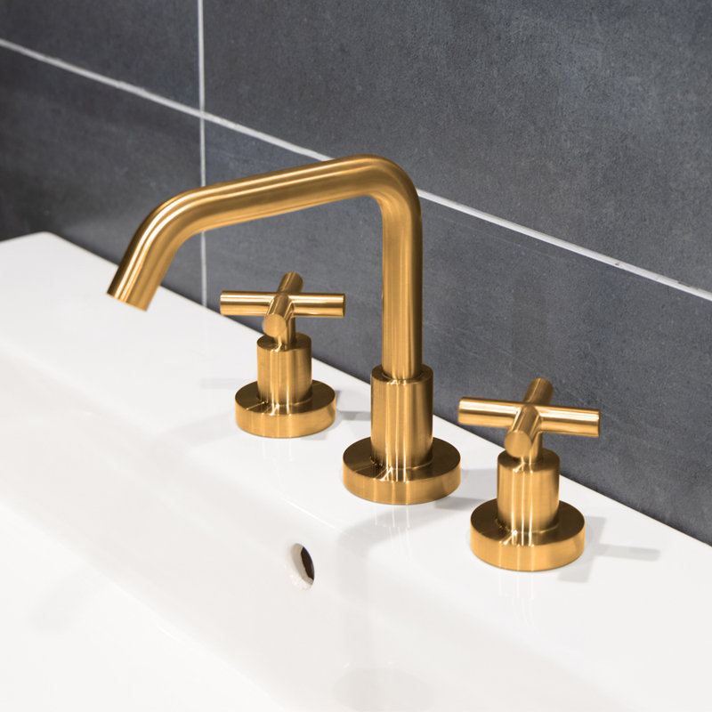 Cigno Widespread Faucet Drain Assembly, Brushed Gold